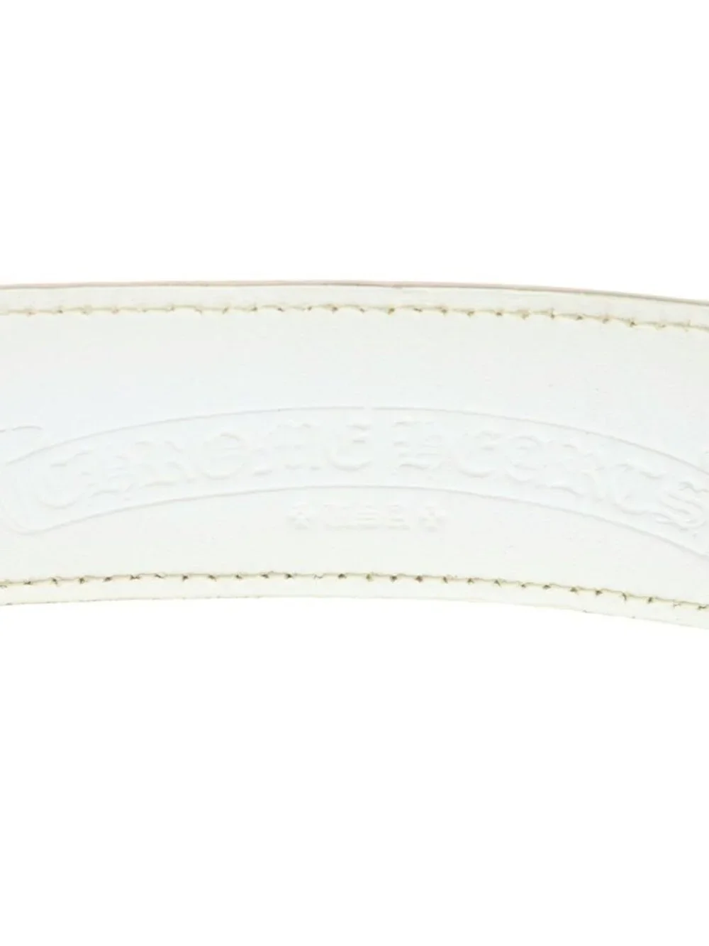 Chrome Hearts 1.5 Strap Horseshoe Rivets Leather Belt White